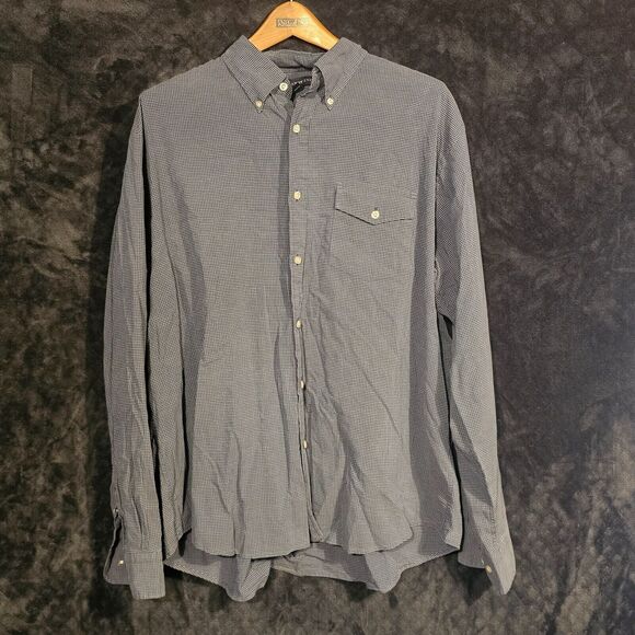 Lands' End SZ XL 17-17 1/2 MEN'S Shirt Blue Plaid Long Sleeve Button Front - Picture 1 of 4
